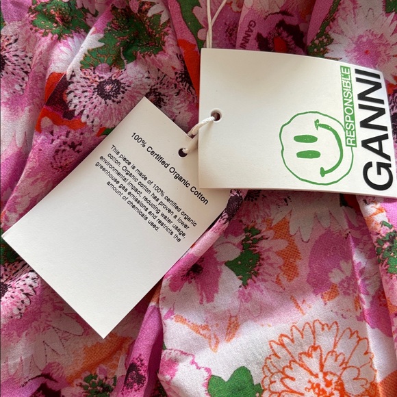 Ganni Organic Cotton Strapless Floral Maxi Dress - Picture 5 of 6